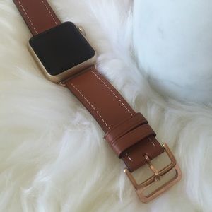 💥 Brown Apple Watch Band Strap Gold Hardware